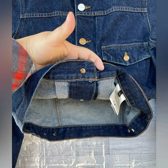 Goldsign The Pleat Cropped Denim Jacket size medium - Picture 9 of 15